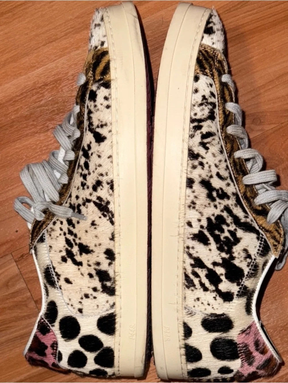 P448 Leopard-Print Low-Top Sneakers in Black, White & Tan - Picture 14 of 16